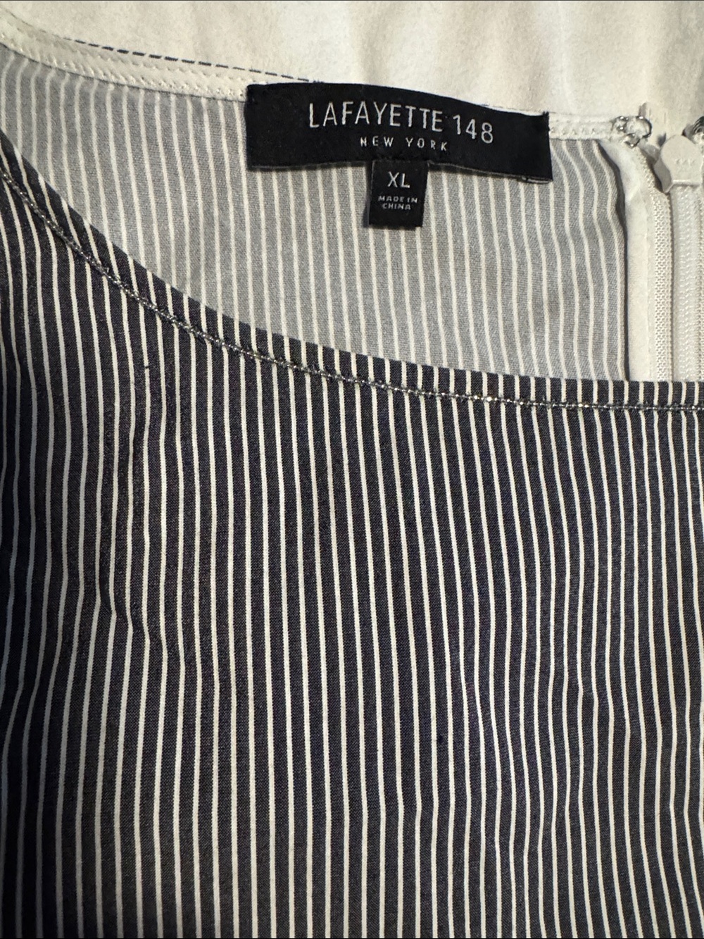 Lafayette 148 New York Black and White Striped Dress